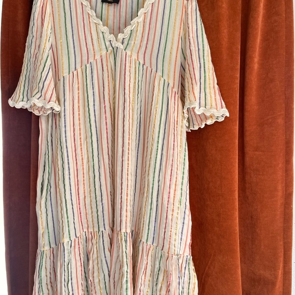 Striped V-Neck Summer Dress - Picture 2 of 4